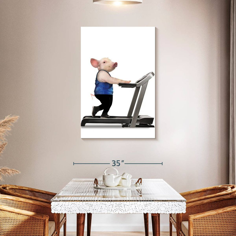 Pig On Treadmill, 45" H x 30" W