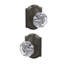Custom Alexandria Glass Knob with Camelot Rose Non Turning Dummy Lock