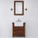 Keighley 30" Carrara White Marble Countertop Bath Vanity in Rustic Sienna with Faucet and Mirror