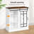 Bar Storage Cabinet With Sliding Door And 5 Drawers,Adjustable Shelves & LED Lights(Set Of 2)