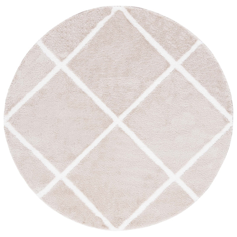 Tahoe Shag Performance Geometric Rug, Round 6'7"