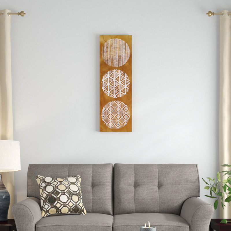 «Tribal Pattern I» par Grace Popp - Impression sur toile tendue sur châssis, H 36 po x l 12 po x P 1,5 po, Cadre noir