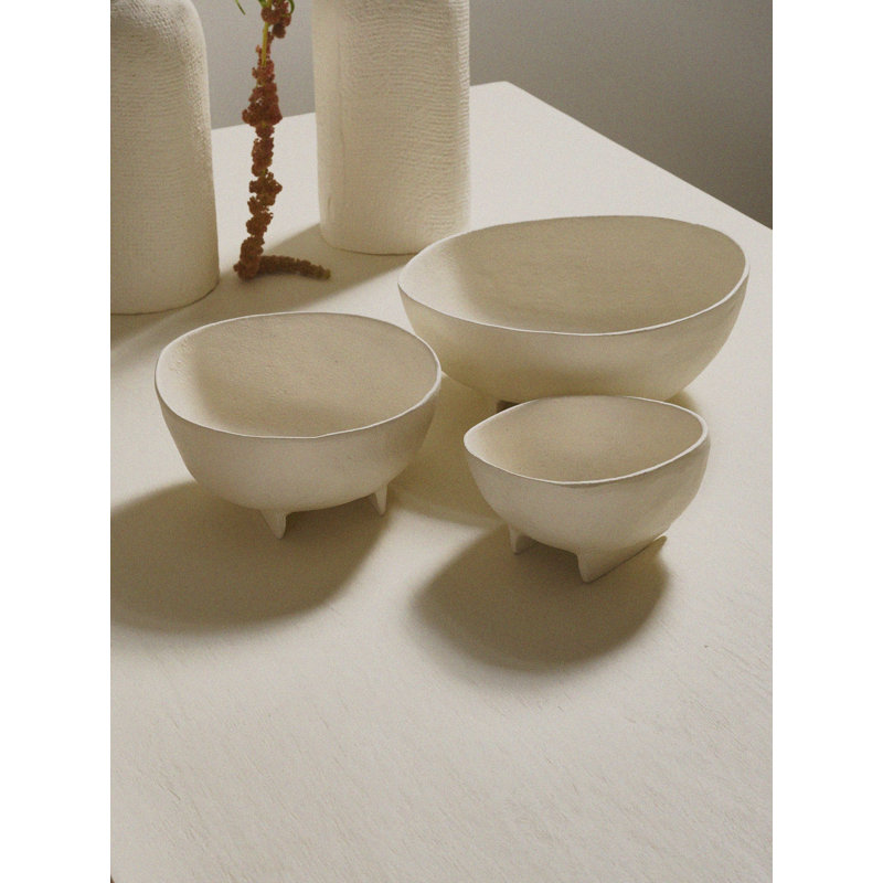 Ensemble de 3 bols en aluminium blanc cassé Trulli