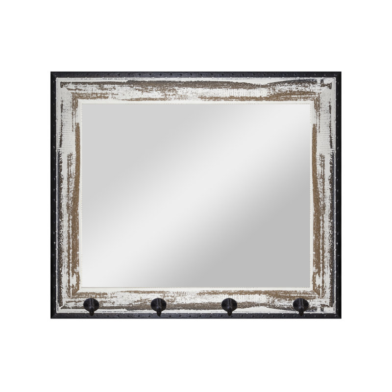 Veyron Solid Wood Frame Mirror, Brun / crème vieilli