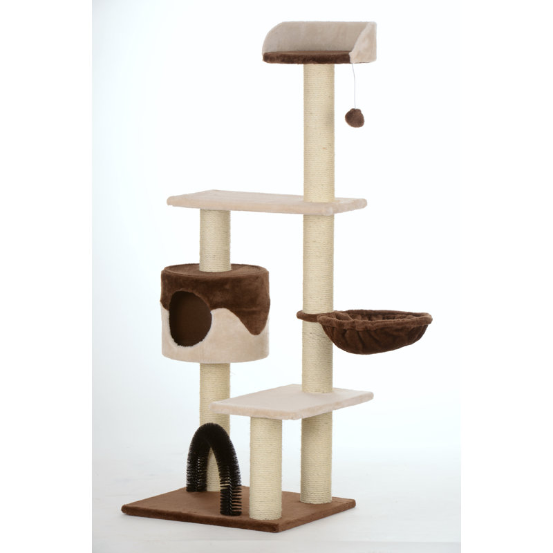 Rigoberto 138cm H Cat Tree, Beige/Brown
