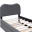 Lit plateforme gris simple avec tête de lit confortable et gigogne-1687984905-1687984906
