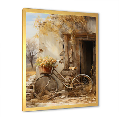 Olive, sortie rétro - bicyclette, art mural sur toile