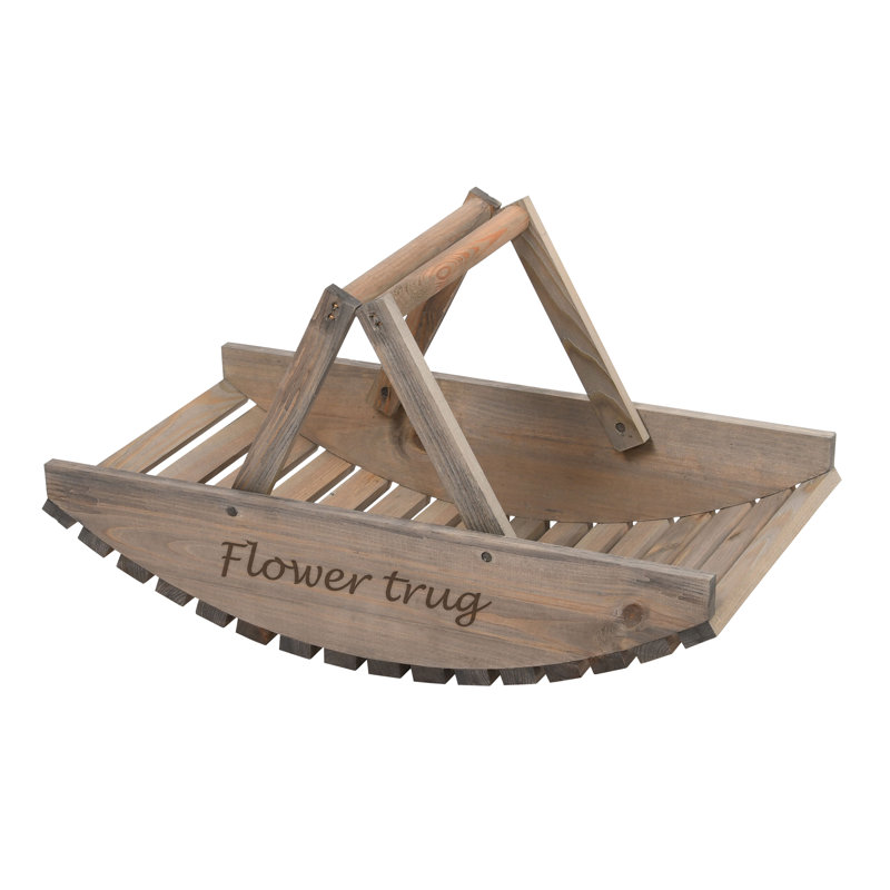 Flower Trug Solid Wood Basket