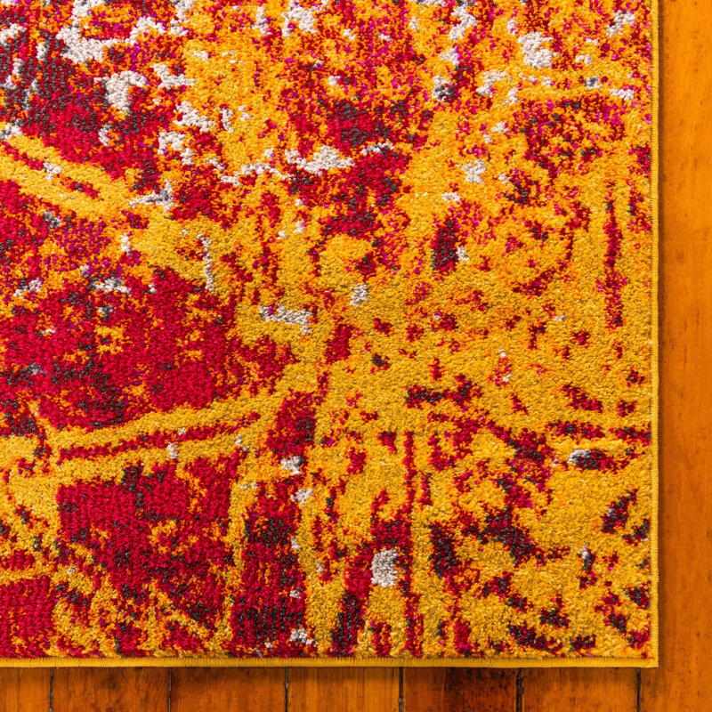 Eddins Washable Abstract Indoor Rug, Rectangle 7'1" x 10'