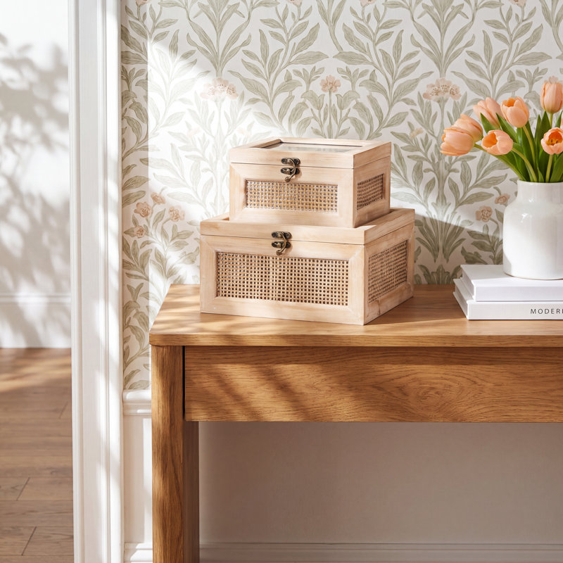 2 Piece Manufactured Wood Decorative Box Set