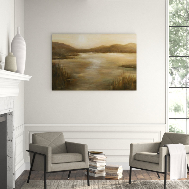 Dawn Of The River Painting by Janice Sadler, Outdoor, 40" H x 60" W