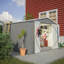 Remise de rangement extérieure 10 pi x 8 pi, remise en métal toutes saisons avec portes verrouillables, remise à outils pour le jardin, le patio, la cour, la pelouse, gris