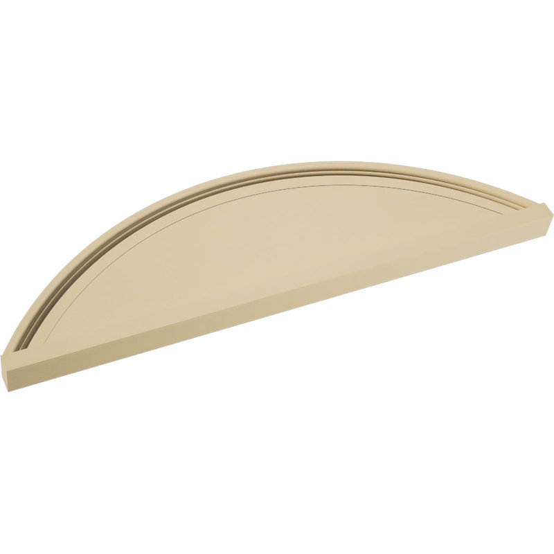 Segment Arch Smooth Signature Urethane Pediment, Primed Tan, None, 32" x 9" x 2"