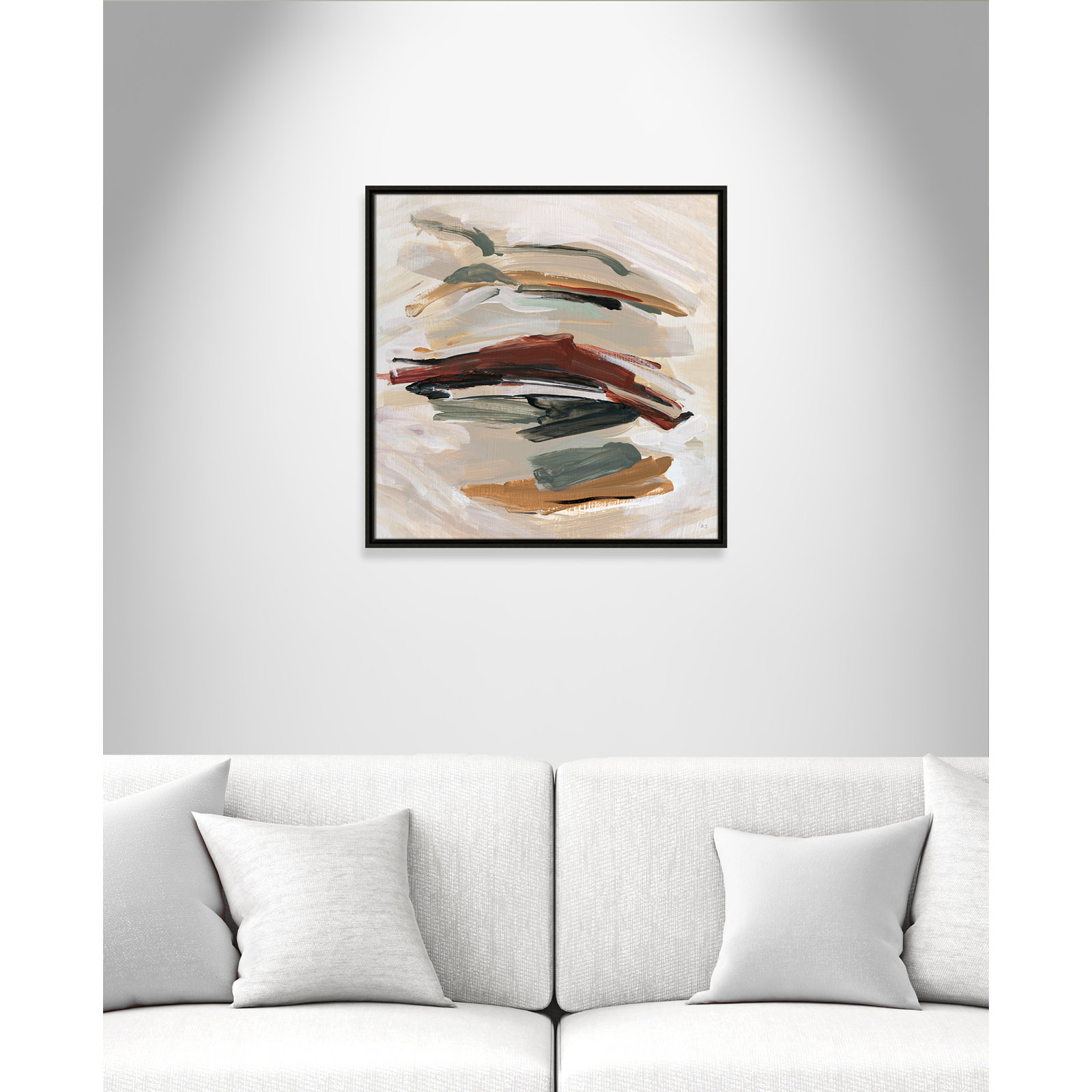 Carmina "Spring Shadows" Painting by Susan Jill, 25.5" H x 25.5" W, Espresso 