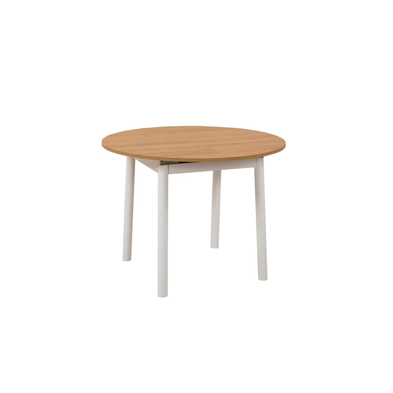 Table de salle à manger extensible D urgu, Beige, Blanc
