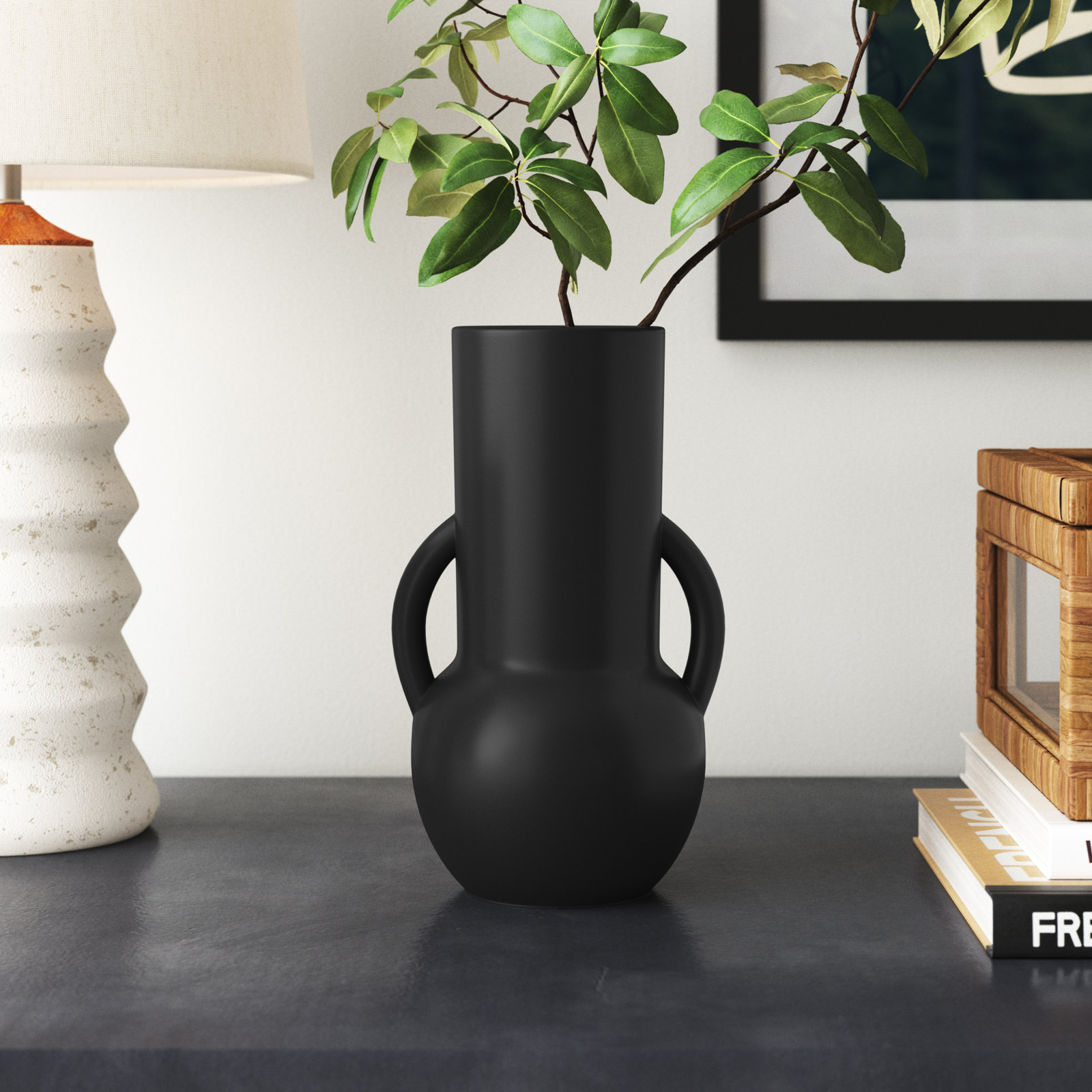 Ceramic Table Vase, Black