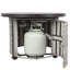 Foyer de table au propane 36 pouces, table de foyer au gaz ronde de 50 000 BTU avec couvercle, roche de lave et base en osier