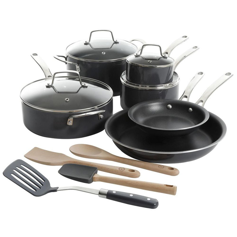 Martha Stewart 14 - Piece Cookware Set, Black