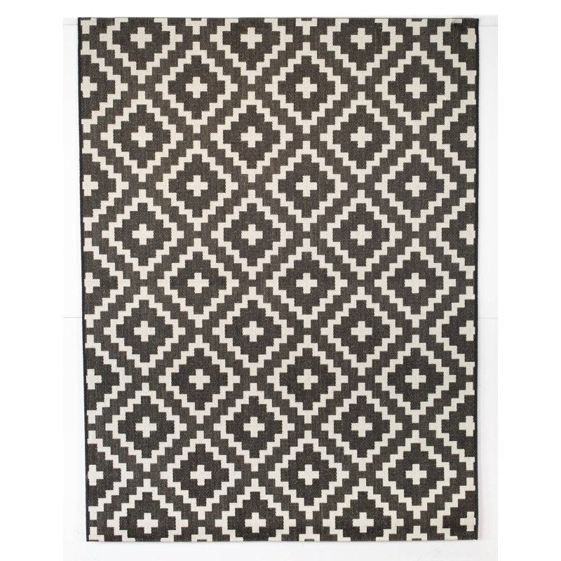 Tapis d'intérieur / extérieur brun à tissage plat Boucher, Rectangle 5 pi 3 po x 7 pi