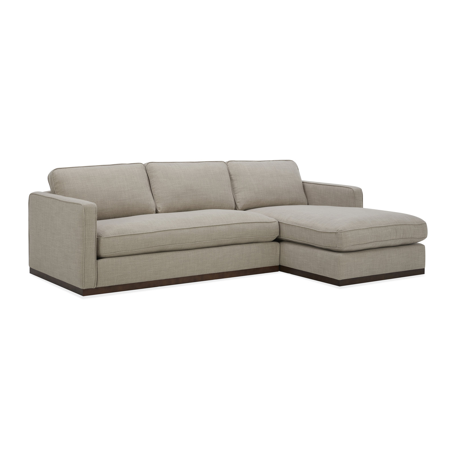 Bobbi Upholstered Chaise L-Sectional, Effie Flax Performance Weave, Right Hand Facing