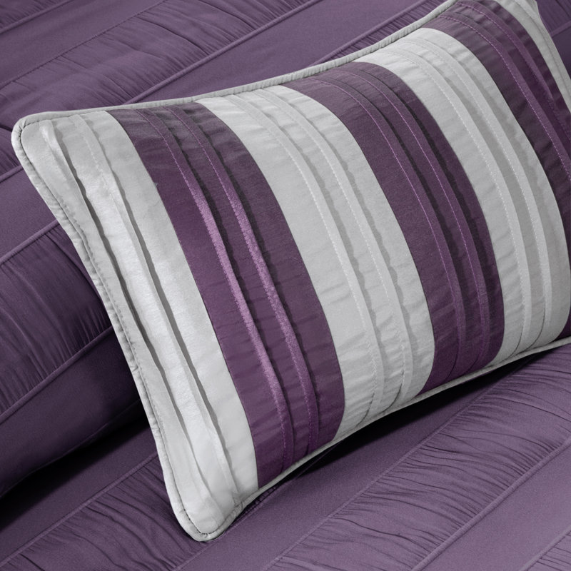 Plum Purple King 7-Piece Jacquard Comforter Set