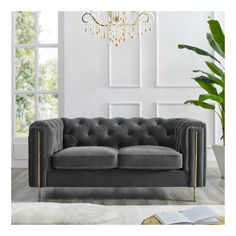 Causeuse Charlene, Gris foncé