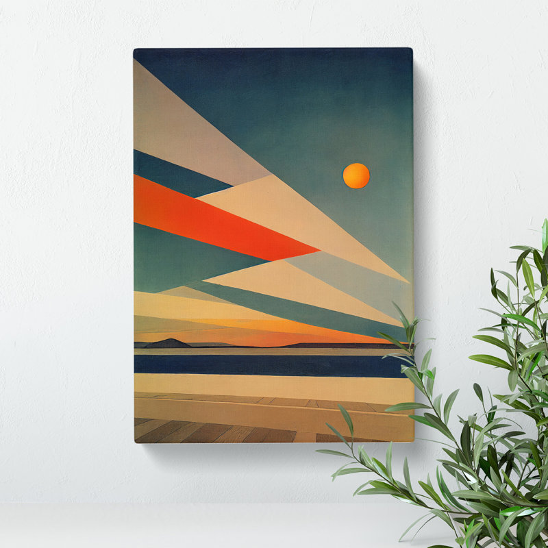 Showstopping Sunset Abstract - Wall Art, Wrapped Canvas, 50cm H x 35cm W, No Matte