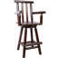 Tabouret de bar rustique en bois de sapin, dossier confortable, pivotant à 360 °, idéal pour la cuisine, la salle à manger et le pub-1167378432