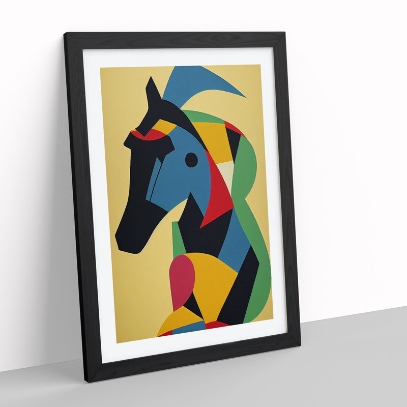 Horse In Abstract No.3 - Single Picture Frame Print, Black, 64cm H x 46cm W x 2cm D