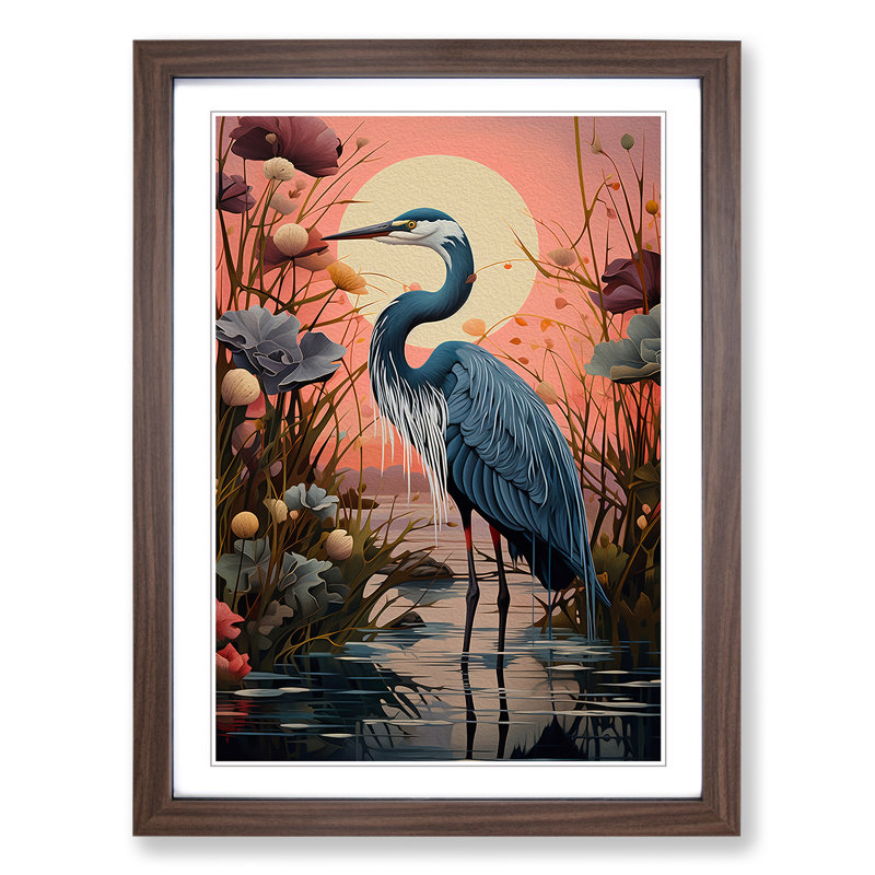 Heron Orphism No.2 - Framed Print