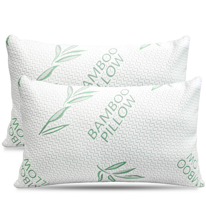 Bianco Rayon from Bamboo Cooling Memory Foam Plush Support Bed Pillow, King
