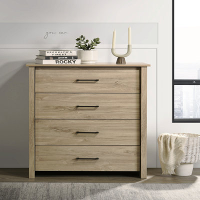 Commode 4 tiroirs l 32 "avec poignées noires