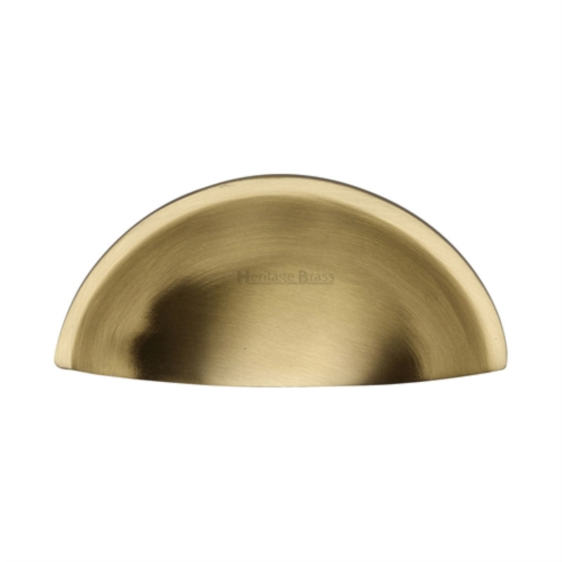 Heritage Brass Heritage Drawer Pull Half Moon Design, Satin Brass