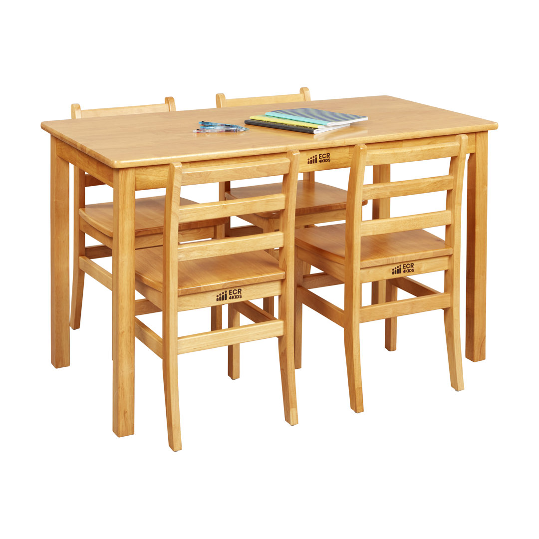ECR4Kids Rectangular Hardwood Table, Kids Furniture ECR4Kids 