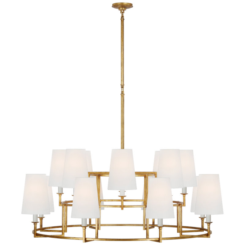 16 - Light Chandelier, Gilded Iron