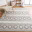 Tapis gris / ivoire tissé à la main en laine / coton jacques-990874699