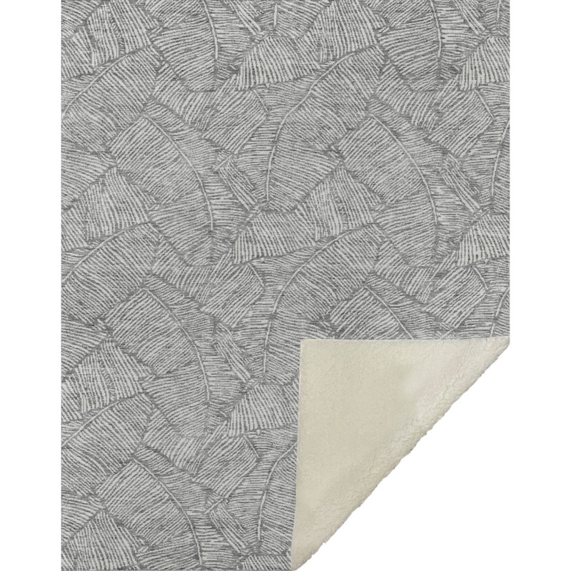 Jeté floral Sherpa ASB913 Addison, Floral 1, Gris