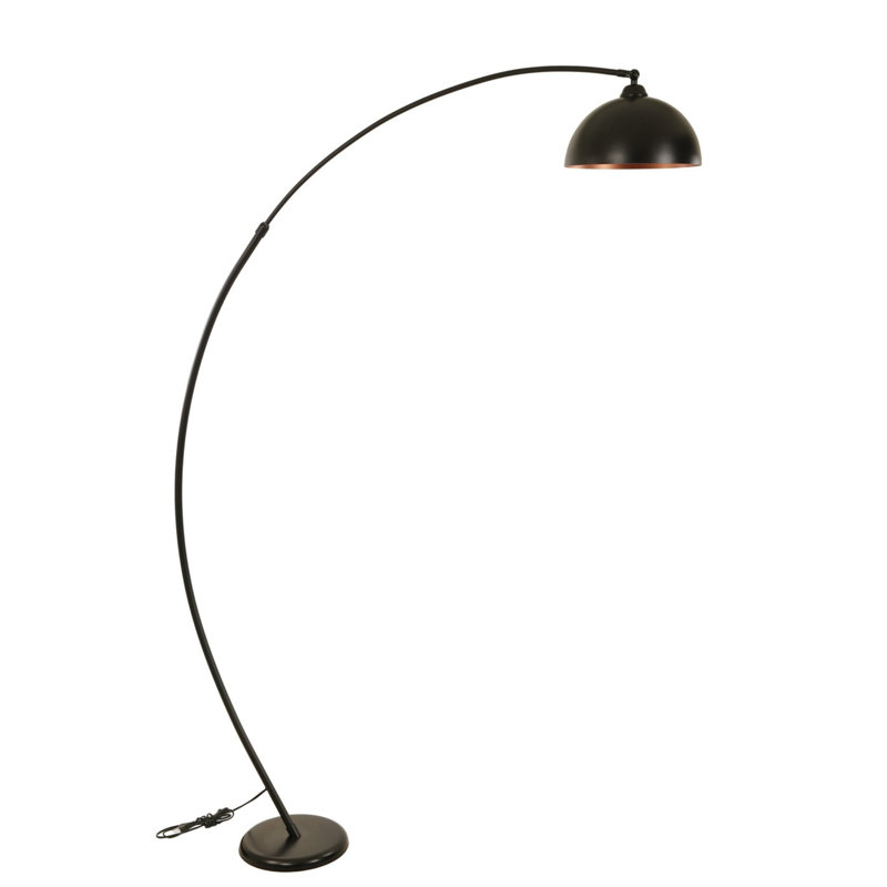 Marlie 185cm Arched Floor Lamp, Black