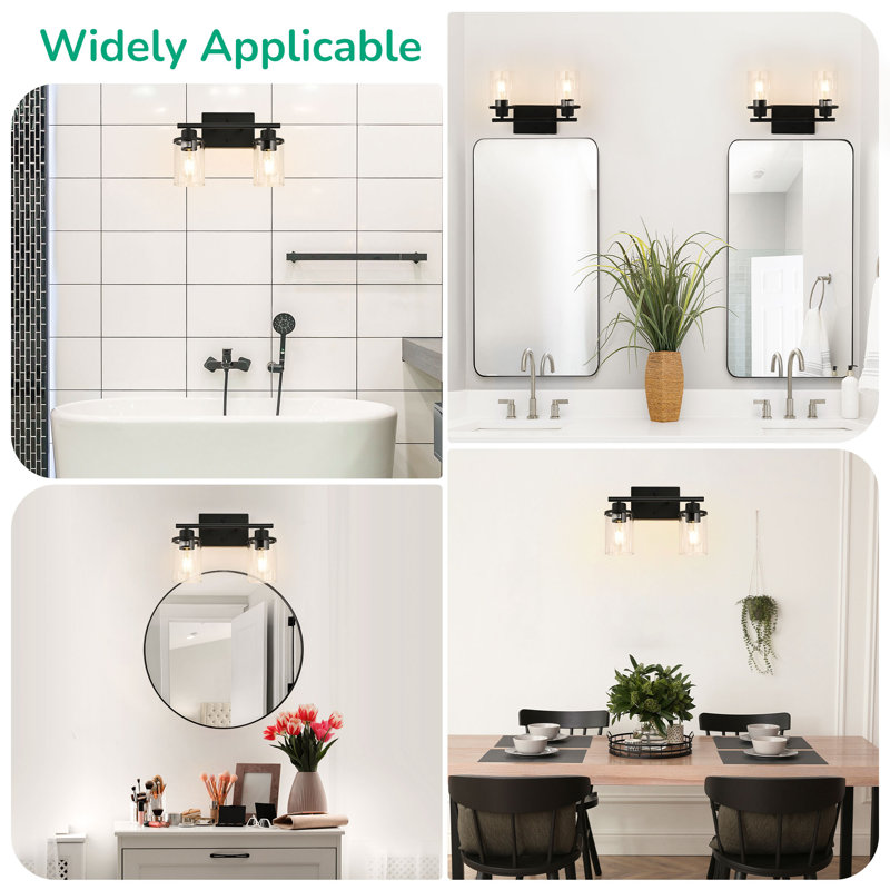 2 - Light Dimmable Vanity Light, Black