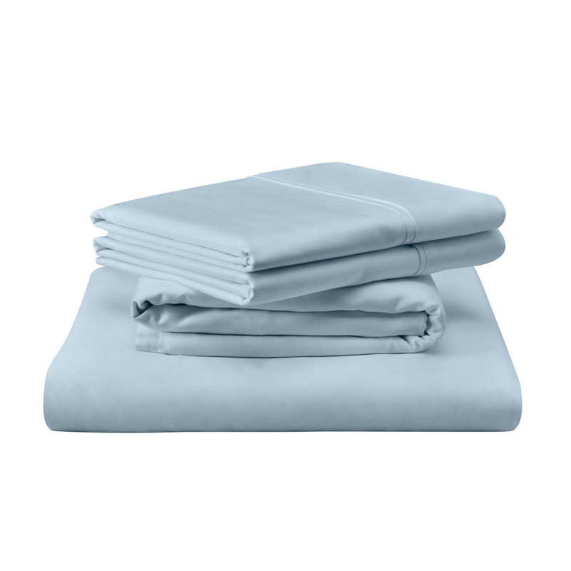 TEMPUR-Luxe Egyptain Cotton Pillowcase Set, Sleepy Blue, King Pillowcase