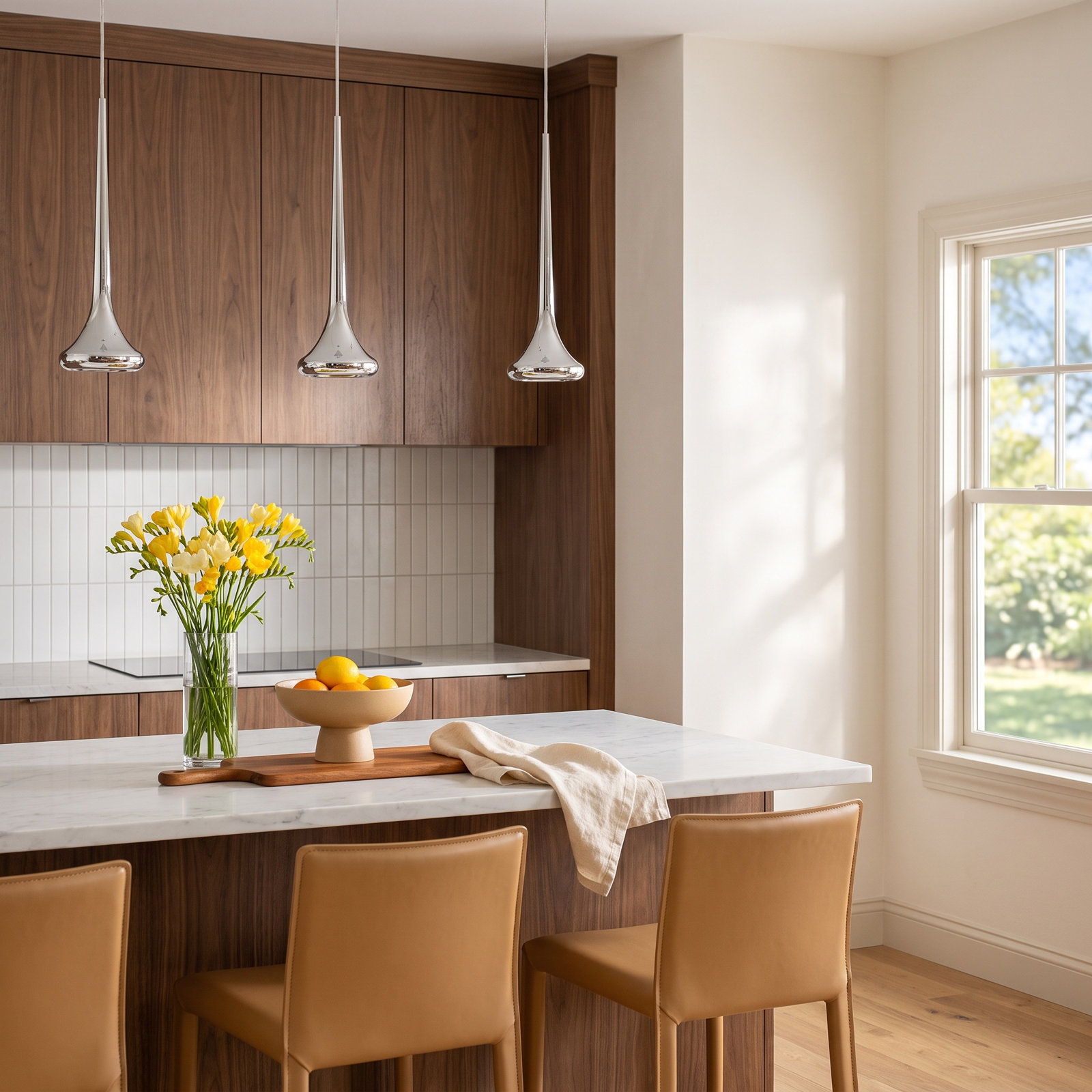 Dimmable LED Single Light Pendant, Chrome