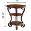 Table d'appoint Ornate, couleur cerise brune, métal et bois, tablette ouverte, finition L 22 po x l 22 po, H 26 1/2 po, tablette inférieure, H 1/2 po, bois massif