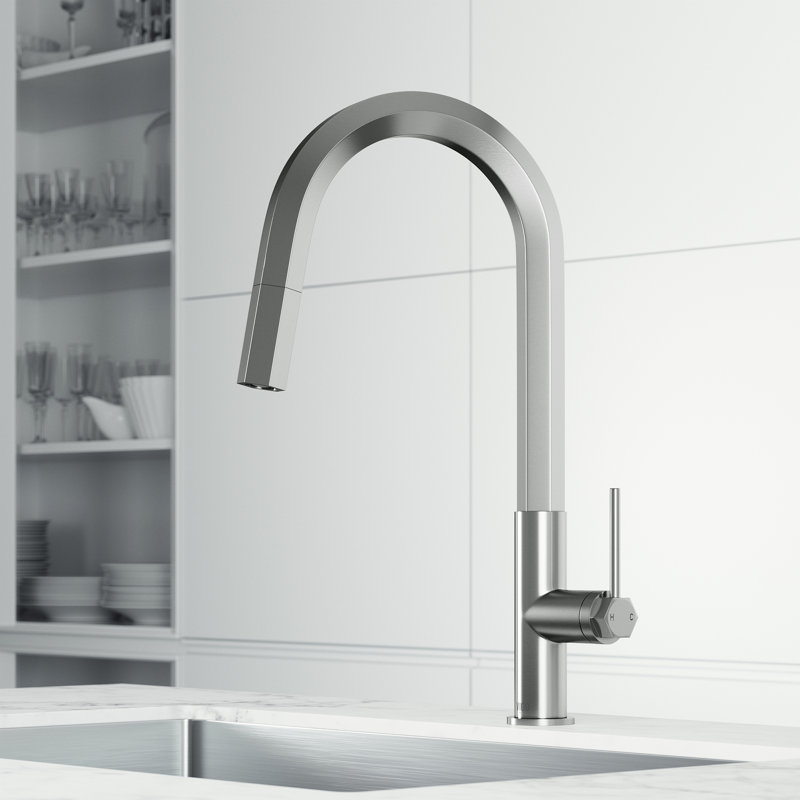 Hart 18" H 1-handle Pull-Down Kitchen Faucet, Stainless Steel