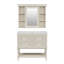 Meuble-lavabo de 36 po avec armoire à pharmacie, armoire à miroir moderne avec tablette réglable, armoire de rangement pour salle de bain à 4 tiroirs, armoire de rangement avec cadre en bois massif-324856984
