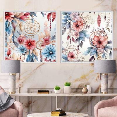 Tilé - Ensemble de 2 collages floraux carrés