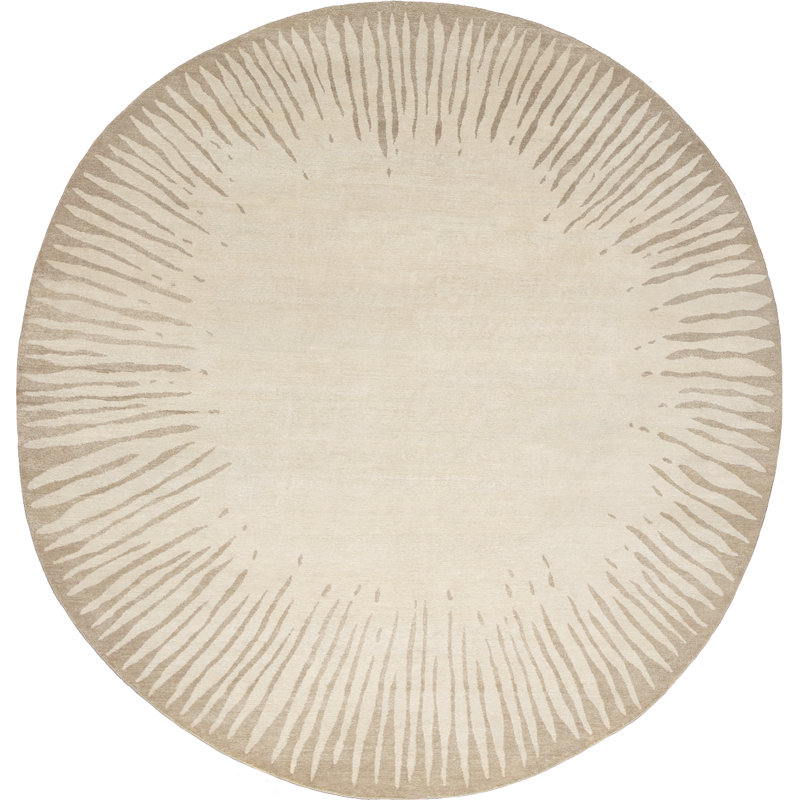 Contemporary Starburst Area Rug in Beige, Rectangle 9' x 12'