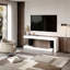 66.9' W White TV Stand With High Gloss Finish And Open Base