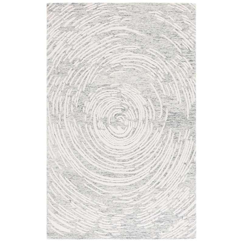 Abstract Hand Tufted Wool Abstract Rug, Runner 2'3" x 8'