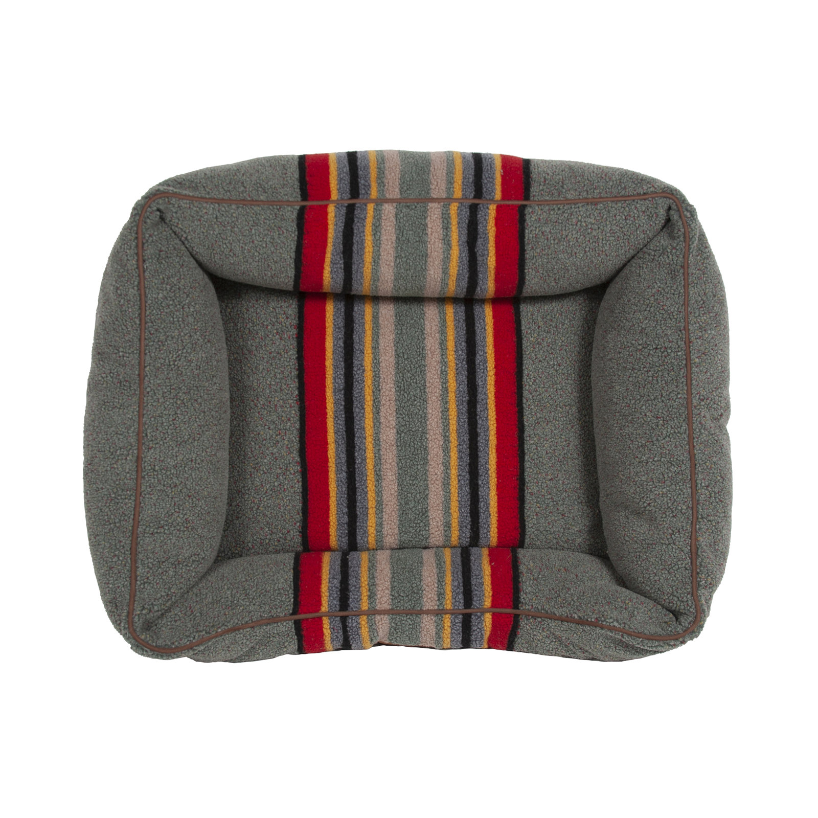 Yakima Striped Pet Bed, Large (36" W x 27" D x 10" H), Green Striped Sherpa