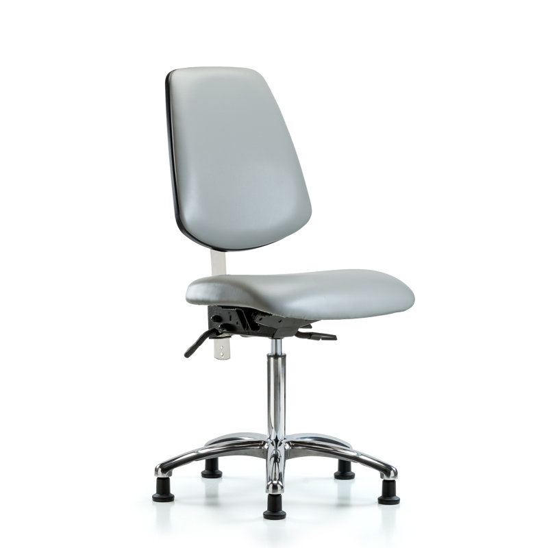 Isabell Vinyl Task Chair, Dove, Glides, Included